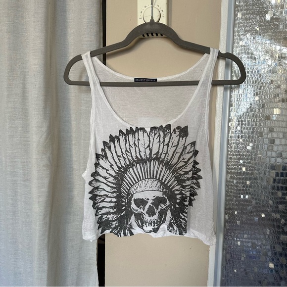 Brandy Melville Indian skull crop tank - Picture 1 of 3